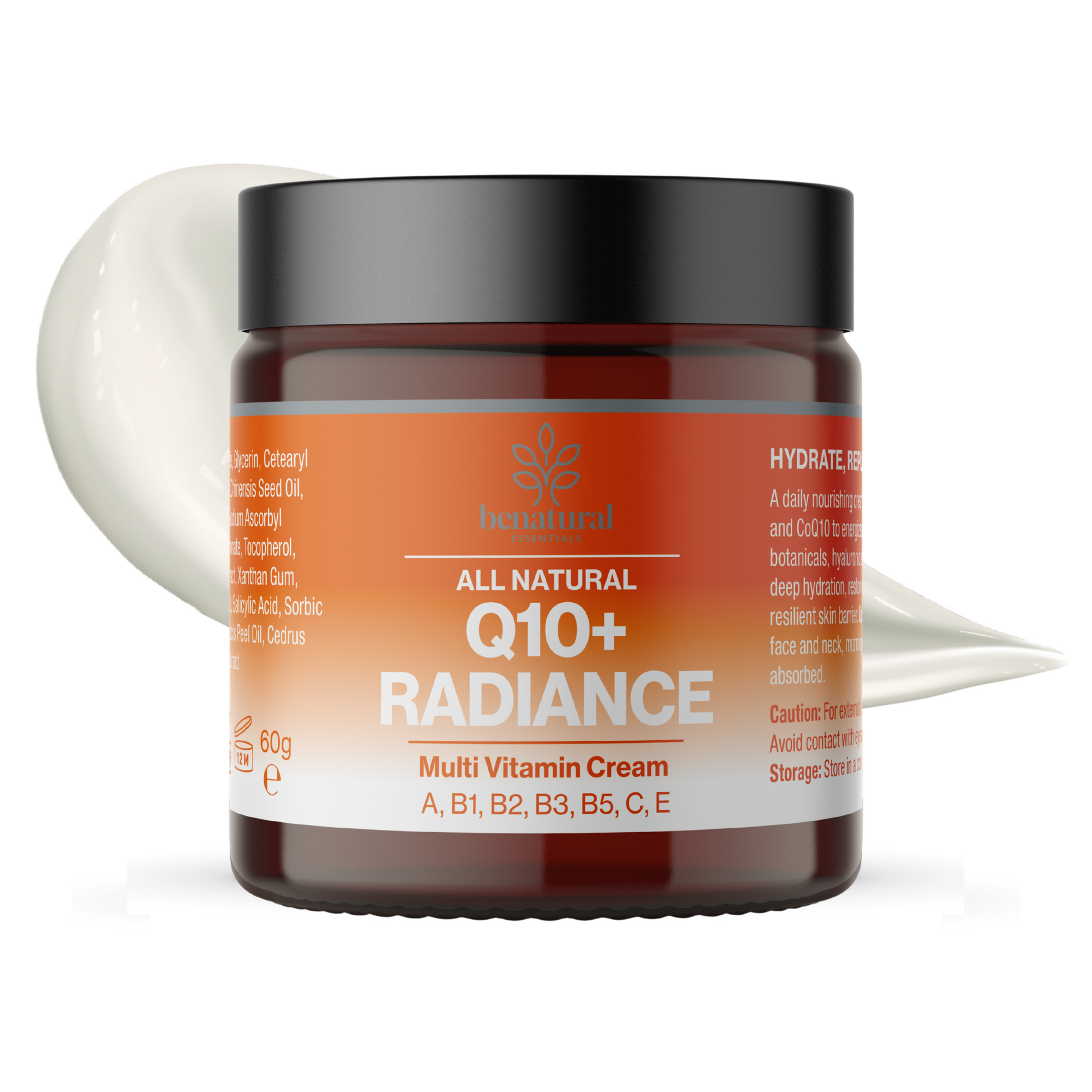 All Natural Q10+ RADIANCE Multi Vitamin Cream A, B1, B2, B3, B5, C, E