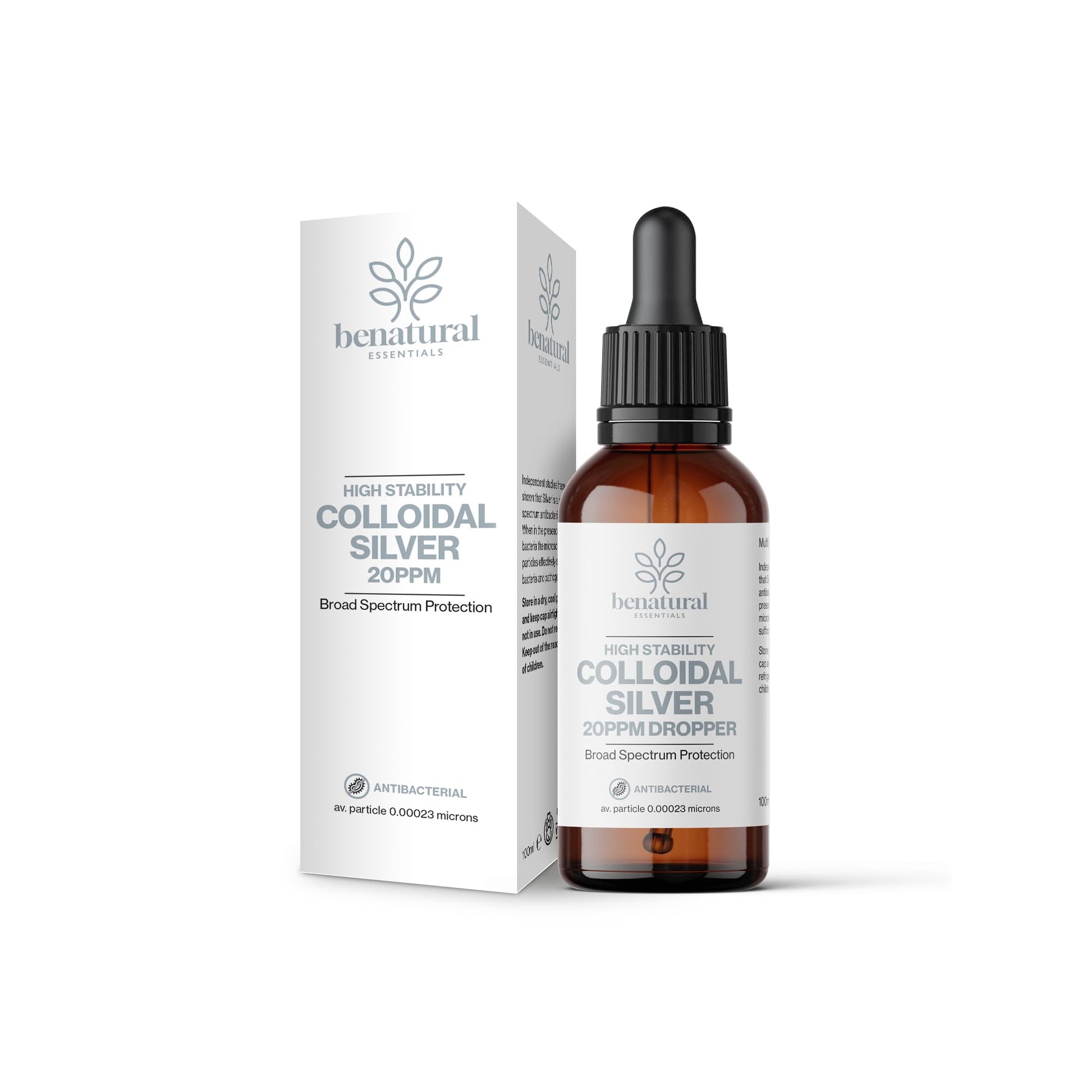 20PPM Colloidal Silver 100ml Dropper Bottle